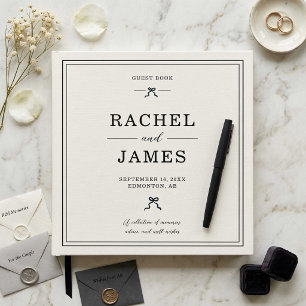 Coquette Bow Wedding Minimalist Elegant Keepsake Guest Book