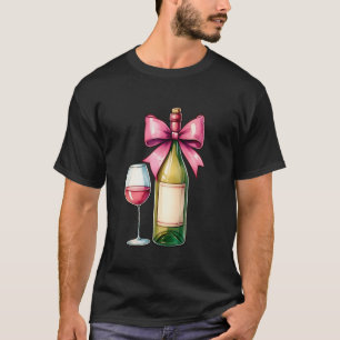 Coquette Bow Wine Drinking Drinker Pink Mothers Da T-Shirt
