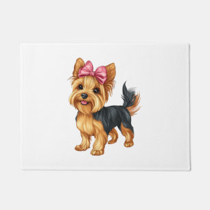 Coquette Bow Yorkshire Terrier Dog Yorkie Mum Girl Doormat