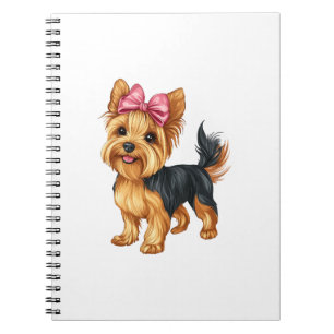 Coquette Bow Yorkshire Terrier Dog Yorkie Mum Girl Notebook