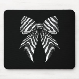 Coquette Bow Zebra Skin Pattern Cute Halloween Cos Mouse Mat