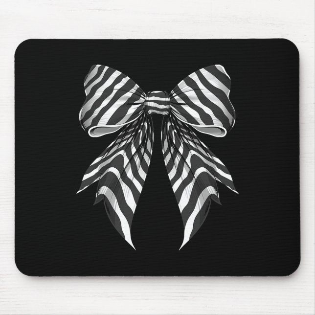 Coquette Bow Zebra Skin Pattern Cute Halloween Cos Mouse Mat (Front)