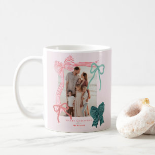 Coquette Bows 2 Photos Pink Christmas Holiday Coffee Mug