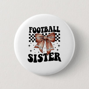 Coquette Bows American Footll Sister Game Day Than 6 Cm Round Badge