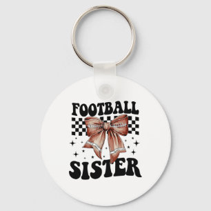 Coquette Bows American Footll Sister Game Day Than Key Ring