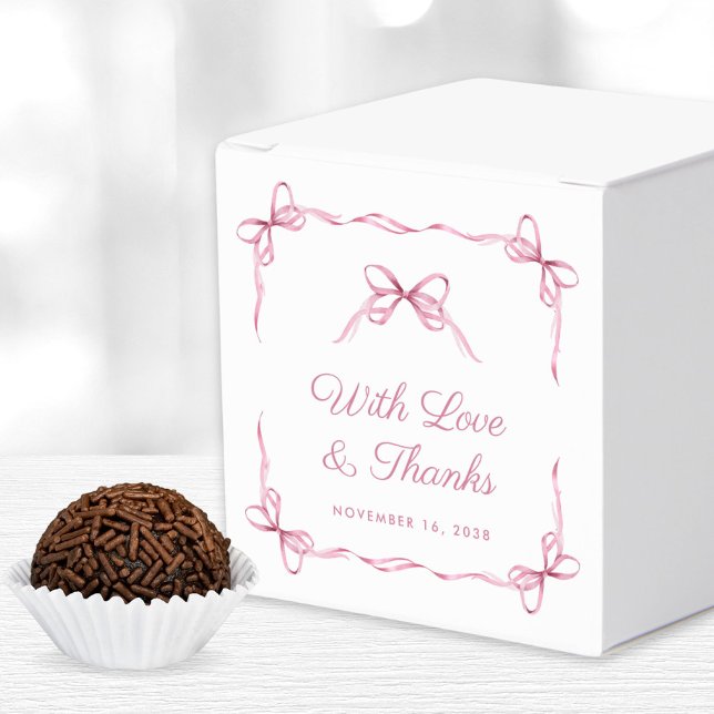 Coquette Bows Baby Girl Shower Thank You Favour Box (Creator Uploaded)