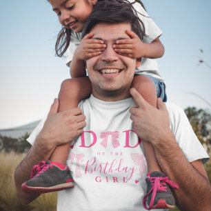 Coquette Bows Dad of the Birthday Girl T-Shirt