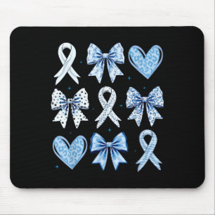 Coquette Bows Heart Ribbon Diabetes Awareness T1d Mouse Mat