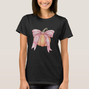 Coquette Bows with Pumpkin Cute Autumn Fall Coquet T-Shirt