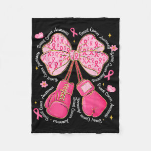 Coquette Boxing Gloves Pink Ribbon Breast Cancer A Fleece Blanket