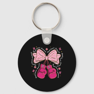 Coquette Boxing Gloves Pink Ribbon Breast Cancer A Key Ring