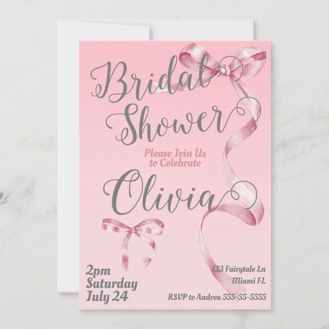 Coquette Bridal Shower Invitation (Front)