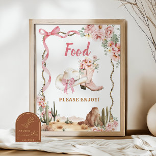 Coquette Brunch and Boots Food Poster Sign