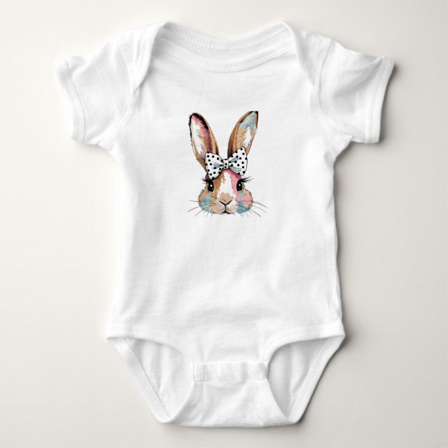 Coquette Bunny Bow Easter Bodysuits & One-Pieces (Front)