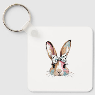 Coquette Bunny Bow Easter Keychain – Cute & Chic!