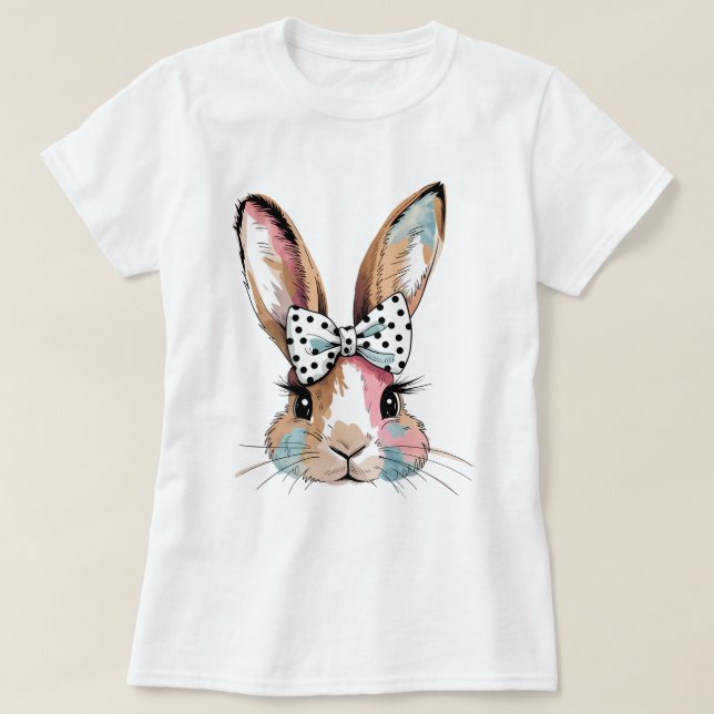 Coquette Bunny Bow Easter Women's T-Shirt (Design Front)