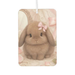 coquette bunny pink bow  car air freshener
