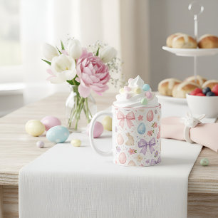 Coquette Bunny & Pink Bows Easter Mug