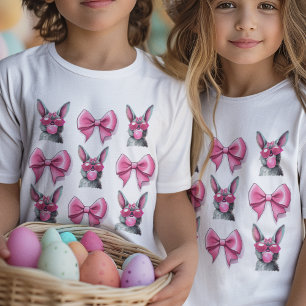 Coquette Bunny with Sunglasses Gum and Bow In Pink T-Shirt