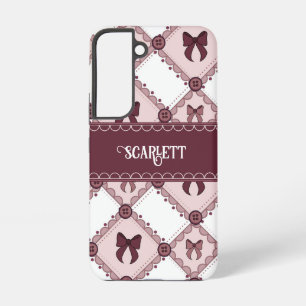 Coquette Burgundy Bow Samsung Galaxy Case