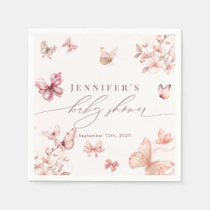 Coquette Butterfly    Butterflies Baby Shower  Napkin