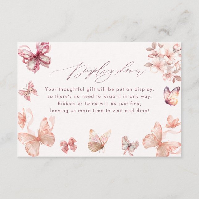 Coquette Butterfly |  Butterflies Display Shower Enclosure Card (Front)