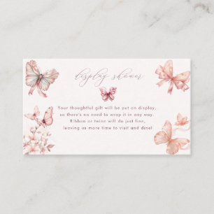 Coquette Butterfly Pink Baby Girl Display Shower Enclosure Card