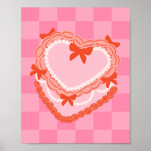 Coquette Cake Print   Girly Trendy Wall Art   
