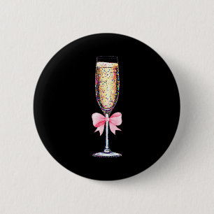 Coquette Champagne Gl Happy New Year 2026 Party Wo 6 Cm Round Badge