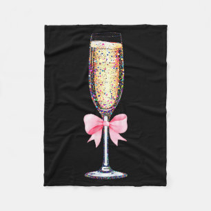 Coquette Champagne Gl Happy New Year 2026 Party Wo Fleece Blanket