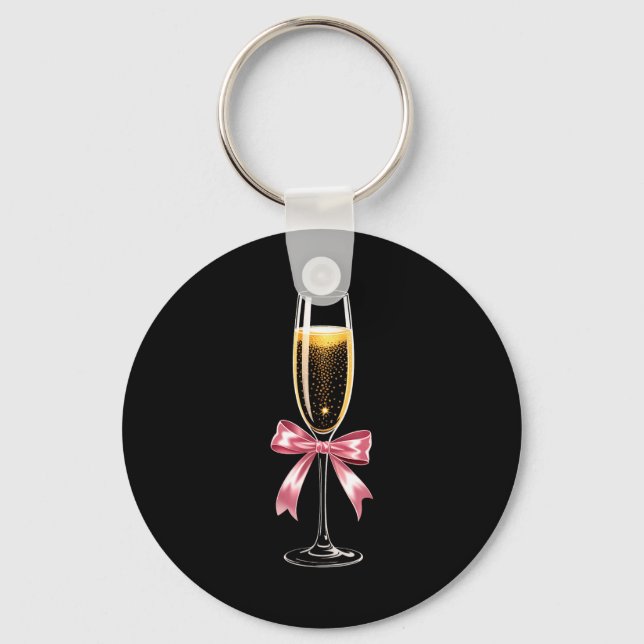 Coquette Champagne Gl Happy New Year 2026 Party Wo Key Ring (Front)