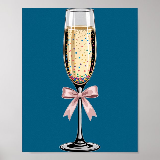 Coquette Champagne Gl Happy New Year 2026 Party Wo Poster (Front)