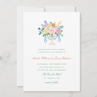 Coquette Charm Handpainted Floral Wedding invite
