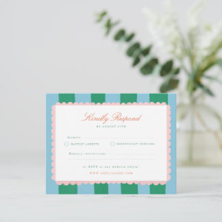 Coquette Charm Handpainted Wedding RSVP Card