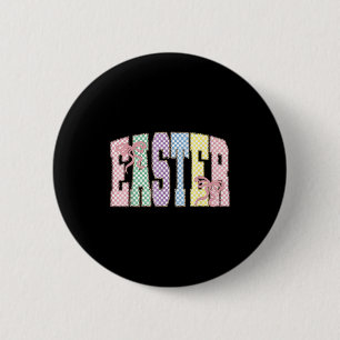 Coquette Checkered Easter Day Spring Easter Pastel 6 Cm Round Badge