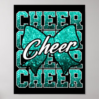 Coquette Cheer Bow Girl Women Cheerleader Game Day Poster