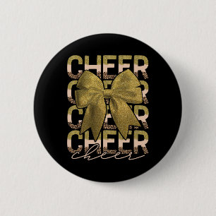 Coquette Cheer Bow Sport Cheerleader Cheerleading 6 Cm Round Badge