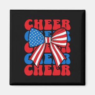 Coquette Cheer Bow Sport Cheerleader Usa American Magnet