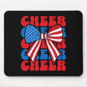 Coquette Cheer Bow Sport Cheerleader Usa American Mouse Mat