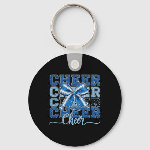 Coquette Cheer Bow Team Cheerleader Cheerleading B Key Ring