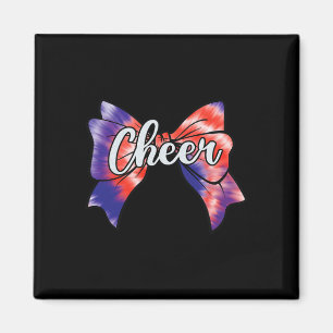 Coquette Cheer Bow Tie Dye Funny Cheerleader Cheer Magnet