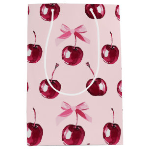 Coquette Cherries Pattern Medium Gift Bag