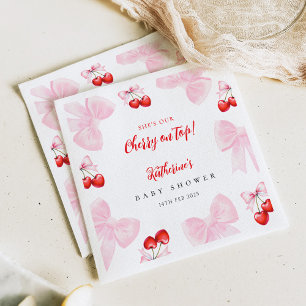 Coquette Cherry Baby Shower Napkin