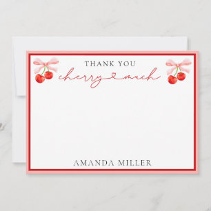 Coquette Cherry Baby Shower Thank You Card