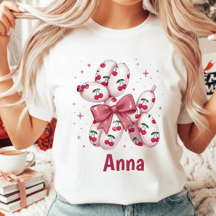 Coquette Cherry Balloon Dog Aesthetic Women's T-Shirt