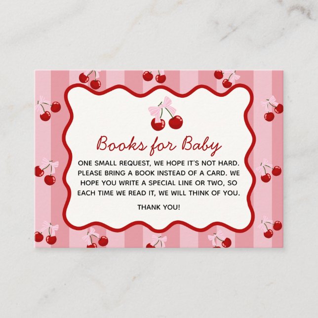 Coquette Cherry Books for Baby Card (Front)