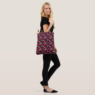 Coquette cherry bow pattern tote bag