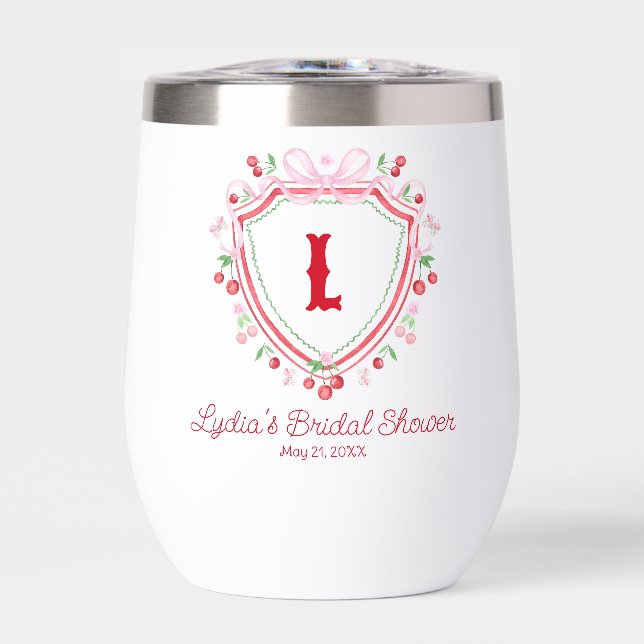 Coquette Cherry Monogam Bridal Shower (Front)