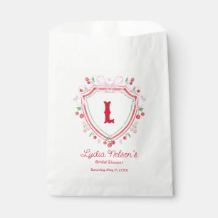 Coquette Cherry Monogam Bridal Shower Favour Bags