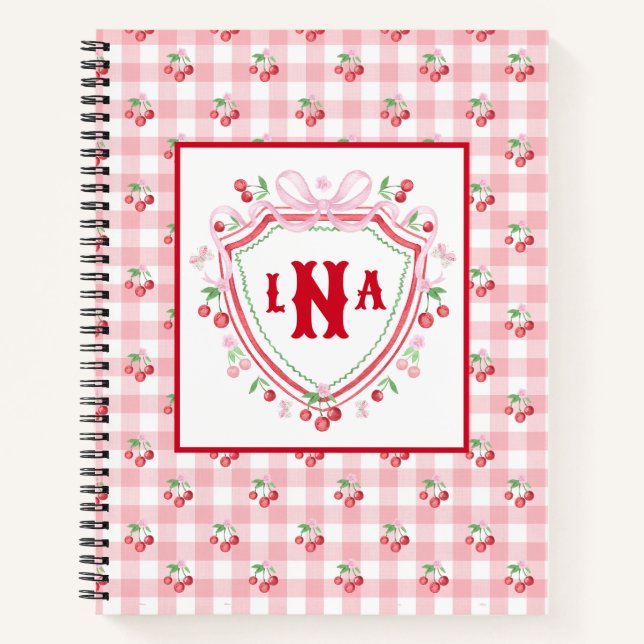 Coquette Cherry Monogam  Notebook (Front)